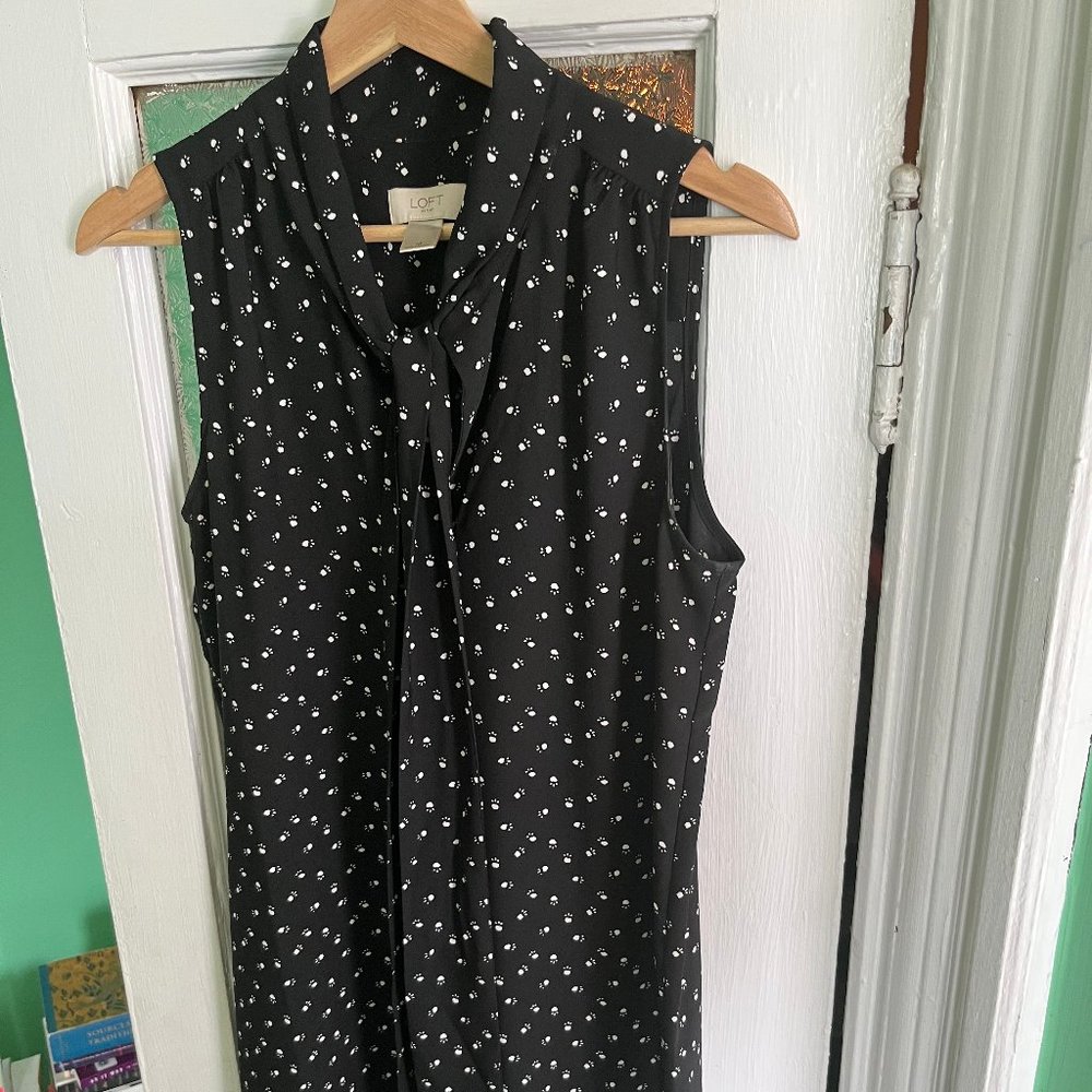 LOFT Sleeveless Dress with Neck Tie — Like New Condition!